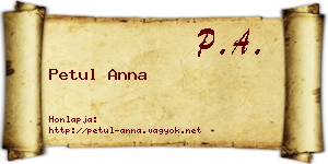 Petul Anna névjegykártya